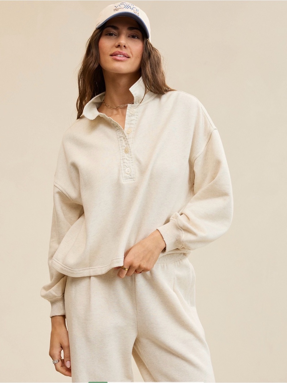 Aerie NWOT First class sweatshirt color cream size medium - Picture 3 of 16